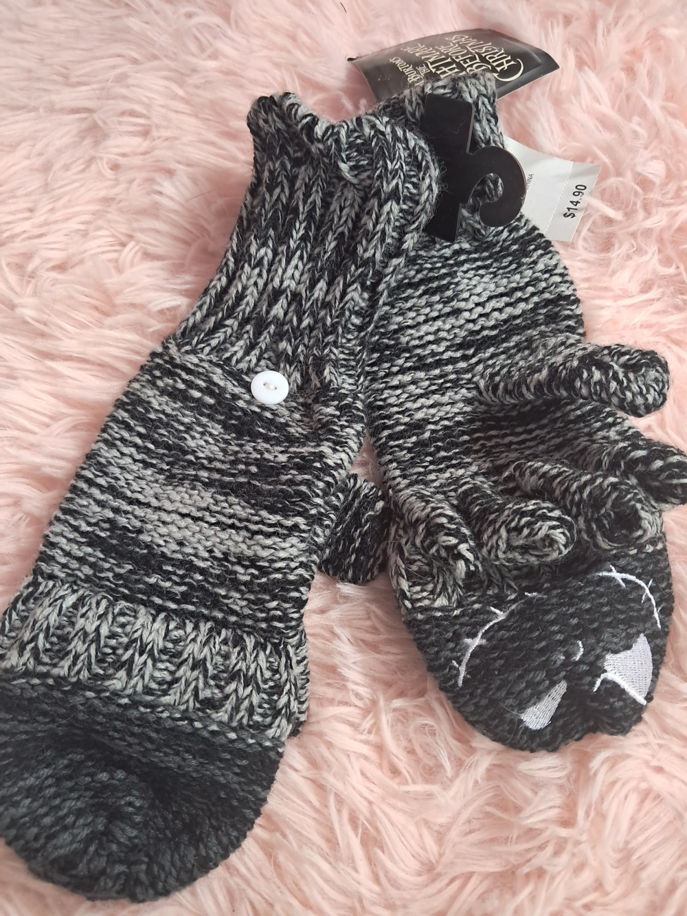 NWT Hot Topic Jack Skellington NBC Knitted Convertible Mittens